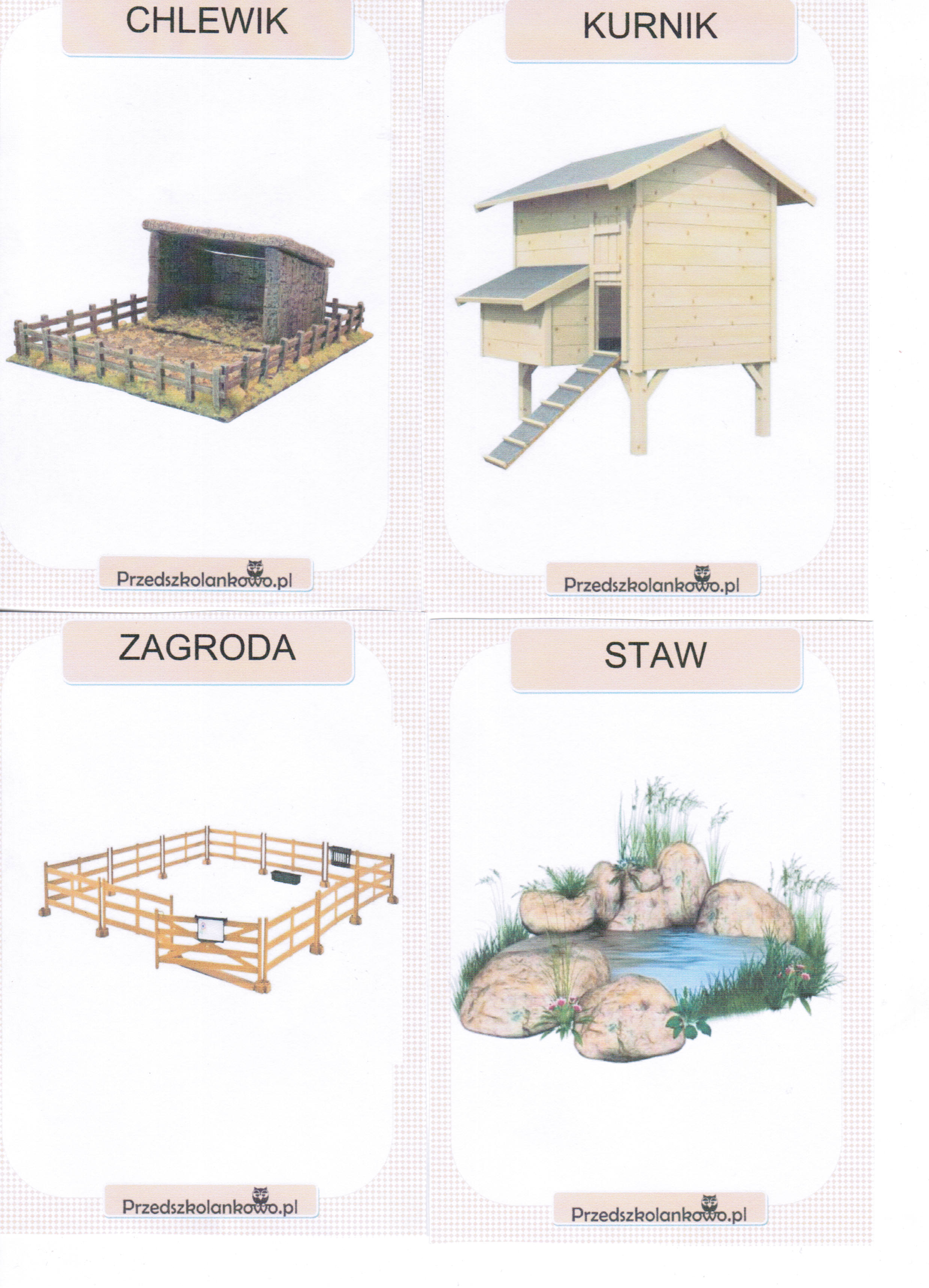 Zwierzęta I Ich Domy Do Wydruku CZWARTEK 16.04.2020 "ZWIERZĘTA NA WSI" - Katolickie Niepubliczne